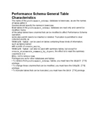Performance Schema General Table Characteristics-opracowanie