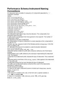Performance Schema Instrument Naming Conventions-opracowanie