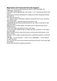 Replication and Fractional Seconds Support-opracowanie