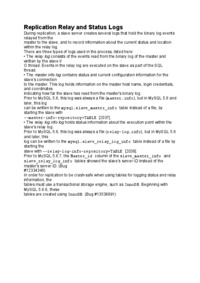 Replication Relay and Status Logs-opracowanie