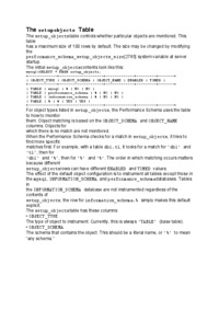 The setup objects Table-opracowanie