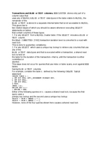 Transactions and BLOB or TEXT columns-opracowanie