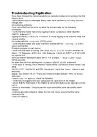 Troubleshooting Replication-opracowanie
