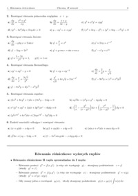 Równania różniczkowe - omówienie 