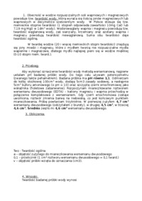 Sprawozdanie - twardość wody