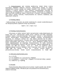 Sprawozdanie- miareczkowanie alkacymetryczne