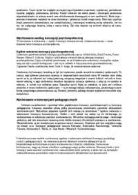 Wychowanie według koncepcji behawiorystycznej, psychospołecznej, humanistycznej i pedagogicznej