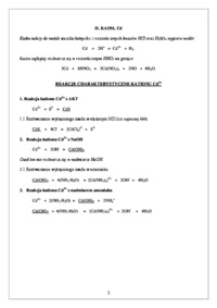 chemia nieorganiczna - reakcje  charakterystyczne kationów 3