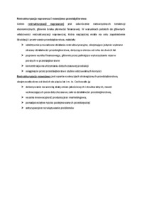 Restrukturyzacja naprawcza i rozwojowa przedsiębiorstwa - omówienie