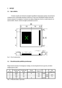 Obliczenie osiadania punktu środkowego wskazanego fundamentu-opracowanie