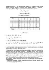 Wyznaczanie współczynnika załamania soczewek skupiającej i rozpraszającej-opracowanie