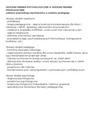 Oddziaływania psychologiczne a oddziaływania pedagogiczne