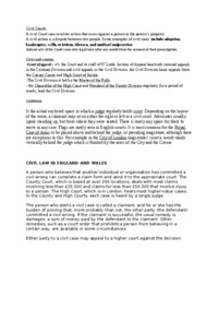 Civil courts, civil law-characteristics