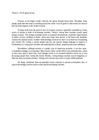 tourism-for-and-against-essay