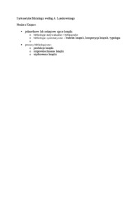 O bibliotece i informacji, Systematyka Bibliologii wed_ug _ysakowskiego.