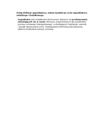 Opracowanie - definicja sygnalizatora
