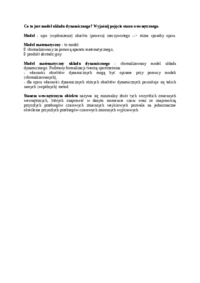 Wykład - model układu dynamicznego