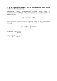 Wykład - przekształcenie Laplace