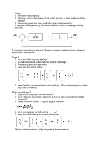 Podstawy automatyki - kolokwium