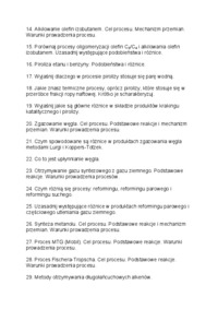 Pytania sprawdzające do wykładu Technologia Chemiczna II, sem 6