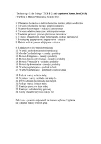 Technologie Ciała Stałego TCS-E-2 zal. cząstkowe 3 (sem. letni 2010)