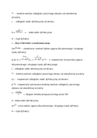 Wyznaczenie stałej siatki dyfrakcyjnej d-opracowanie