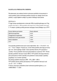 Kalkulacja podziałowa odjemna - omówienie - Propdukty odpadowe