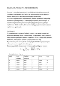 Kalkulacja podziałowa współczynnikowa - omówienie - Produkcja masowa