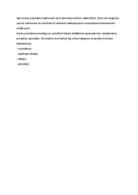 Układ kalkulacyjny kosztów - omówienie