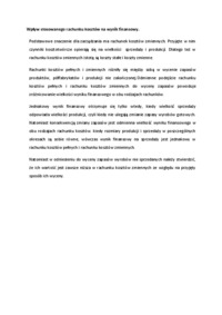 Wpływ stosowanego rachunku kosztów - omówienie 