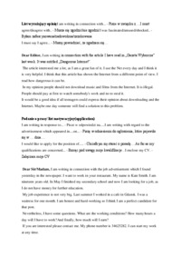 Formy pisemne na egzamin