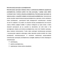 Restrukturyzacja operacyjna w przedsiębiorstwie