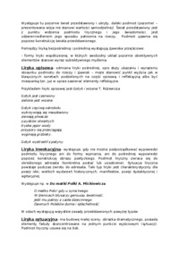 Typy liryki i kryteria ich wyróżniania