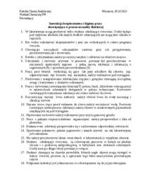 Instrukcja bezpieczeństwa i higieny pracy obowiązująca w pracowni analizy ilościowej