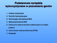  Poznawanie genów i genomów-wykład