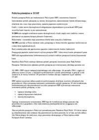 Polityka pieniężna w III RP- opracowanie