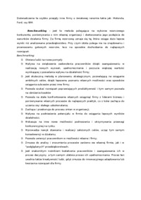 Benchmarking - unikalność firmy