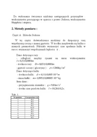 Wyznaczanie współczynnika lepkości cieczy - wykład