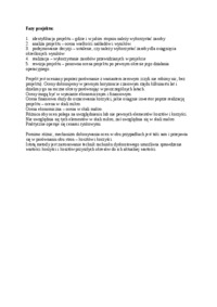 Ekonomika transportu - Fazy projektu - omówienie