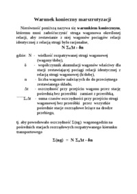 Warunek konieczny marszrutyzacji - opis