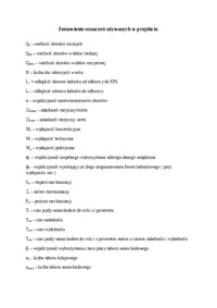 Zestawienie oznaczeń używanych w projekcie