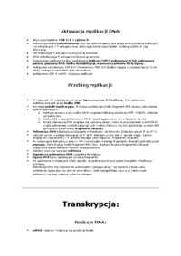 Replikacja, transkrypcja, translacja - wykład