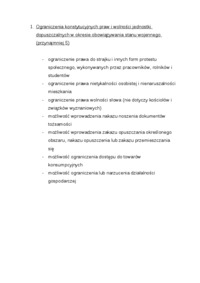Wykład - Ograniczenia konstytucyjnych praw i wolności jednostki