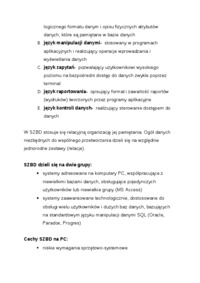 Wykład - Systemy zarządzania bazami danych