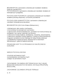 Wykład - podstawowe nurty w psychologii