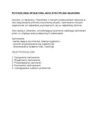 Wykład - psychologia społeczna jako dyscyplina naukowa