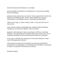 Wykład - teoria skoncentrowana na osobie