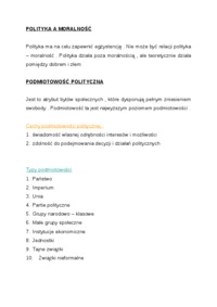 Wykład - polityka a moralność