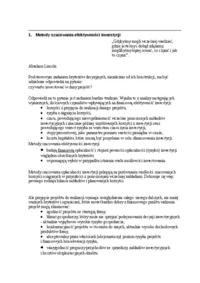 metody szacowania efektywności inwestycji - omówienie