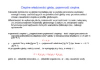 Stosunki termiczne w glebie, właściwości cieplne-opracowanie